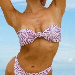 Skatie Purple and White Zebra Print Bikini